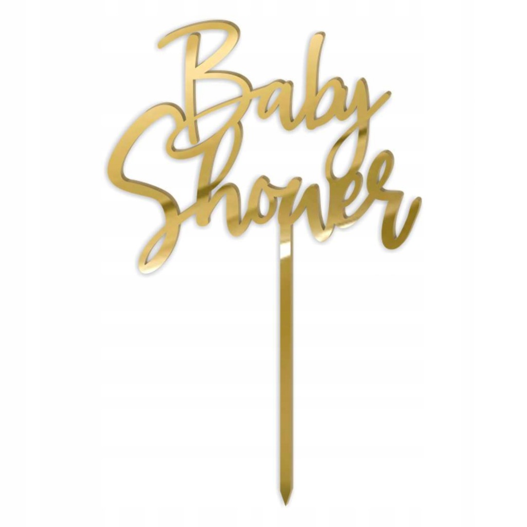 Dekoracja na tort "Topper - Baby Shower Deluxe", złoty, 19 cm