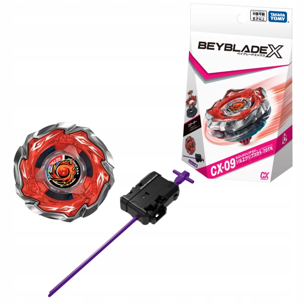 TAKARA TOMY BEYBLADE X CX-09 SOL-ECLIPSE D5-70TK STARTER Z WYRZUTNIĄ
