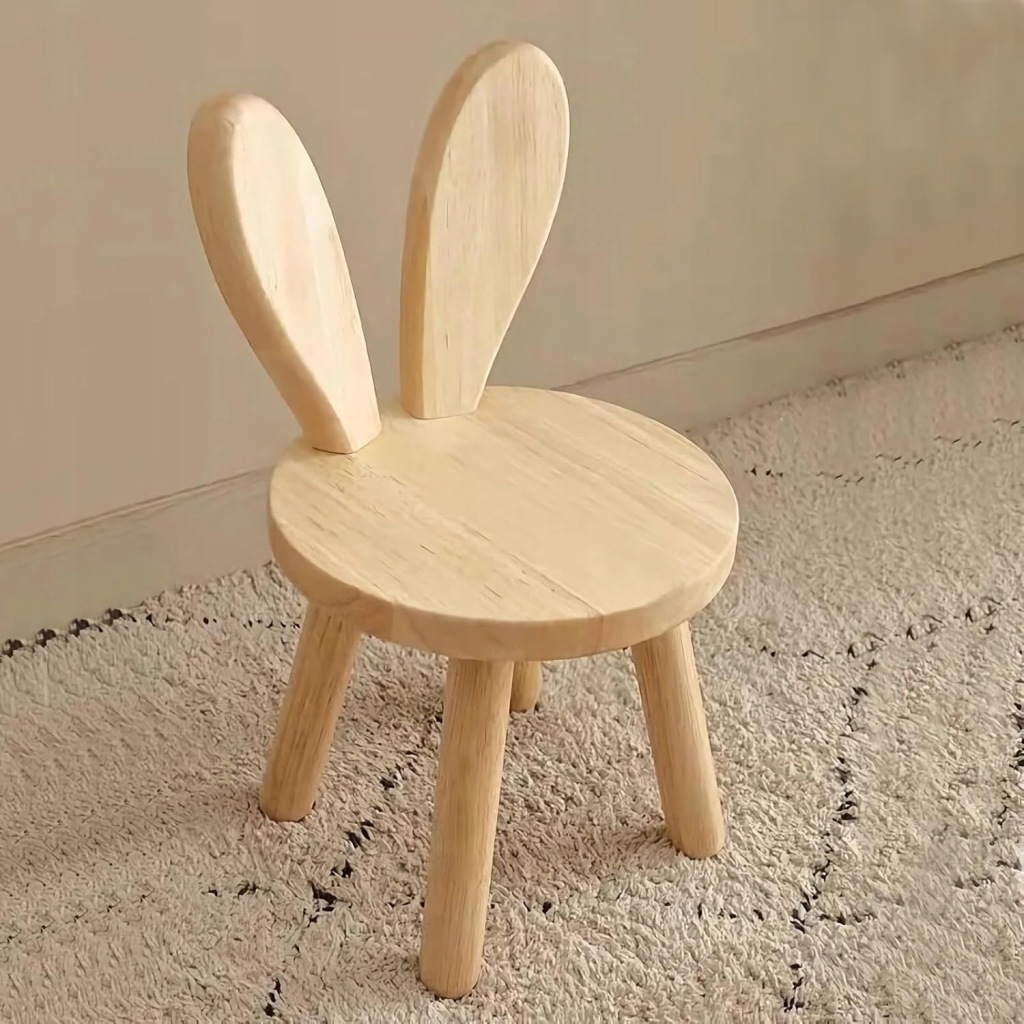 Drewniane krzesło dziecięce, krzesło dziecięce 1-6 lat Rabbit z oparciem