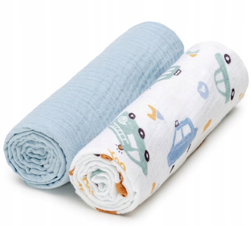 T-TOMI BIO Muslin Diapers pieluchy wielorazowe Traffic 65x65 cm 2 szt.