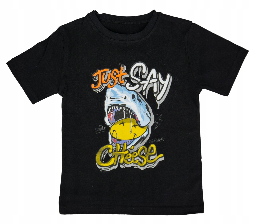 P338A Bawełniana koszulka t-shirt bluzka czarna rozmiar 98