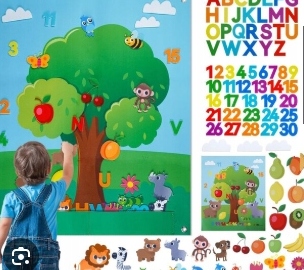 TABLICA FILCOWA DLA DZIECI EDUKACYJNA MATA PLANSZA Z RZEPAMI
