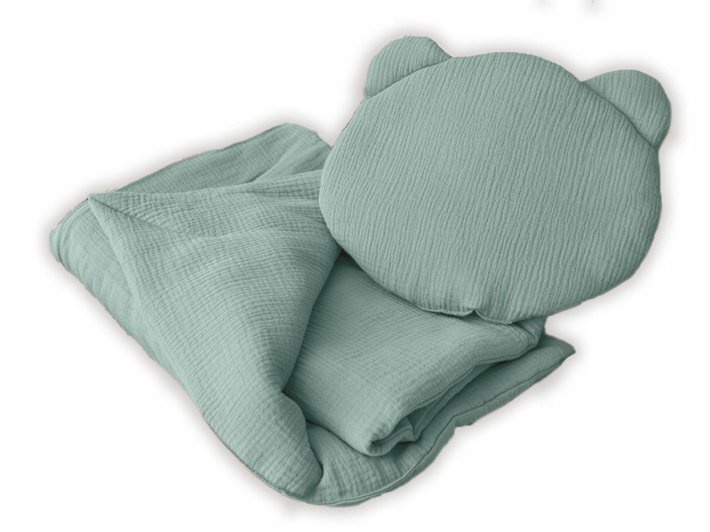 Komplet pościeli muślinowej TEDDY Infantilo 70 x 100 cm ZIELONY CIEMNY