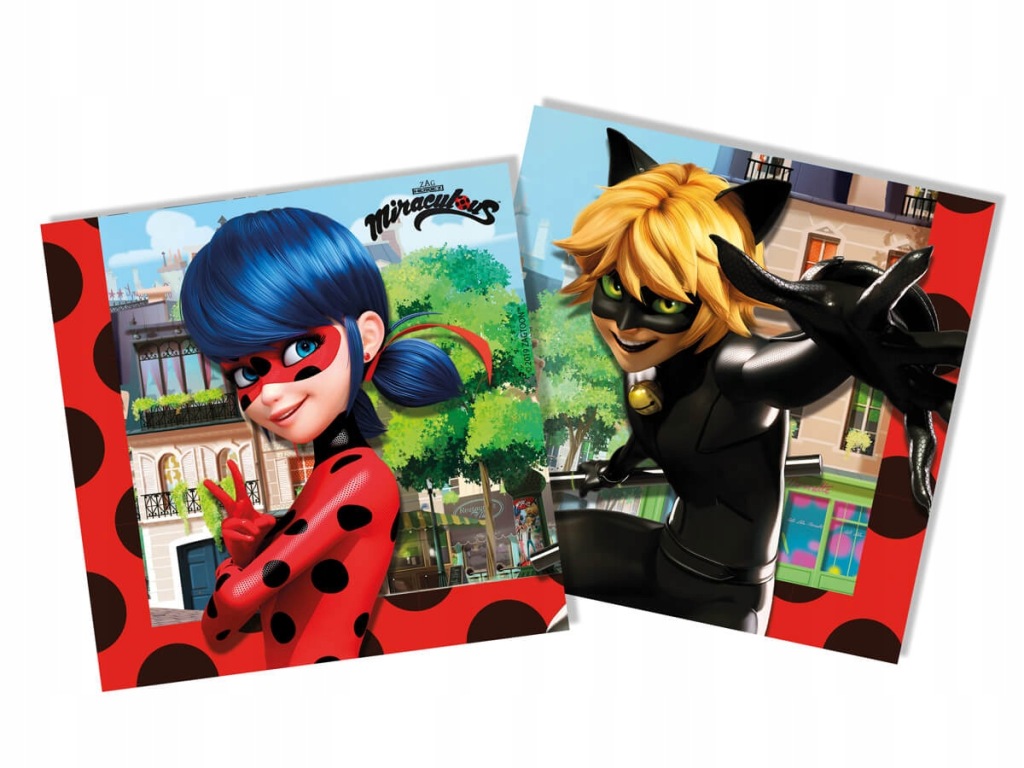 Serwetki Prokos Miraculous: Biedronka i Czarny Kot 33x33 cm 20 sztuk