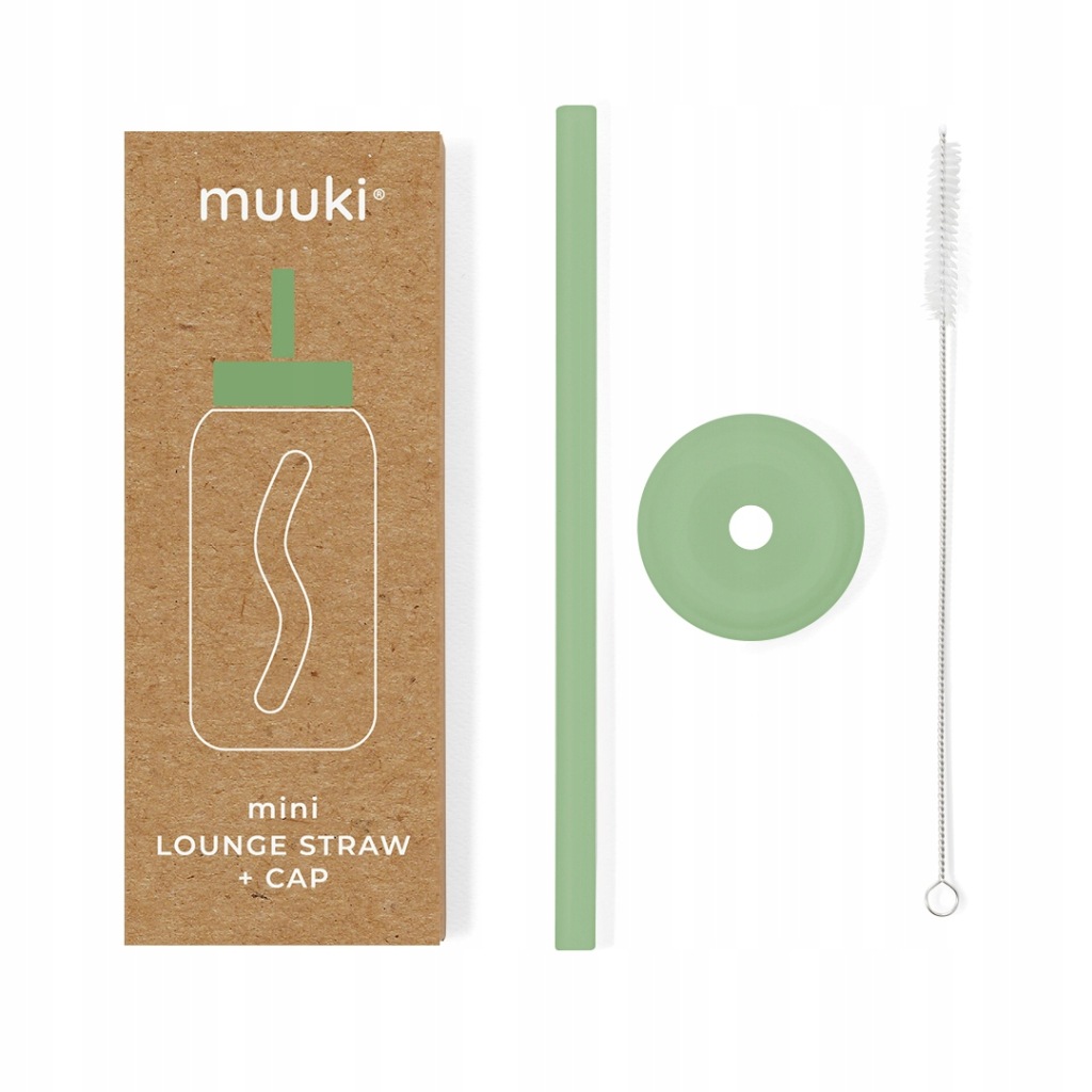 MUUKI słomka do butelek Mini Lounge Straw+CAP PURE MATCHA 500 ml
