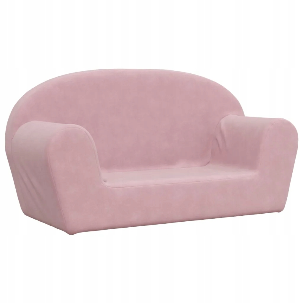 Sofa dziecięca pluszowa różowa, 84x34x45 cm