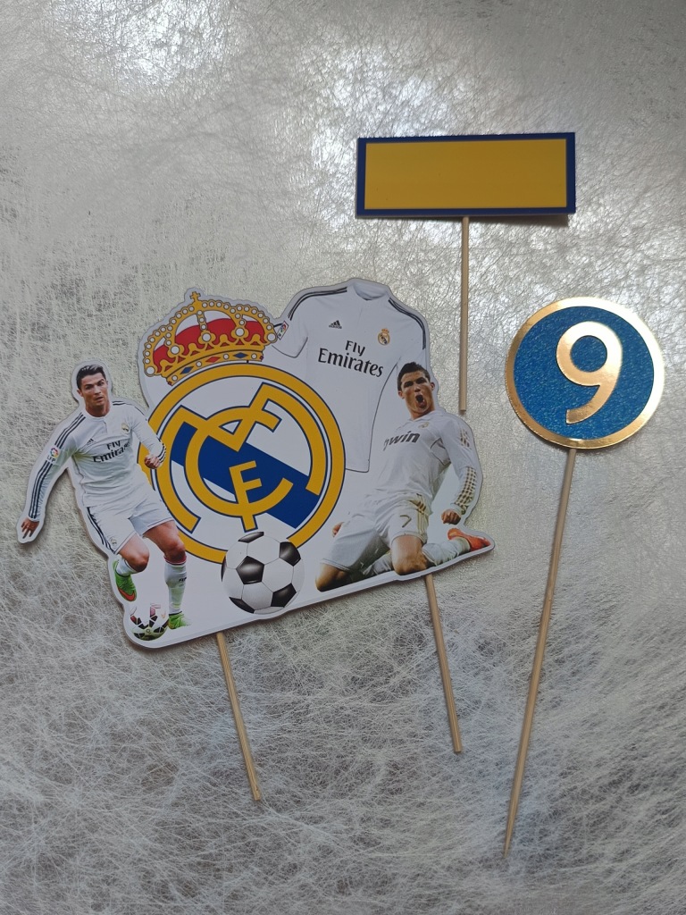 TOPPER OZDOBA NA TORT RONALDO REAL MADRYT urodziny sport z cyfrą 9