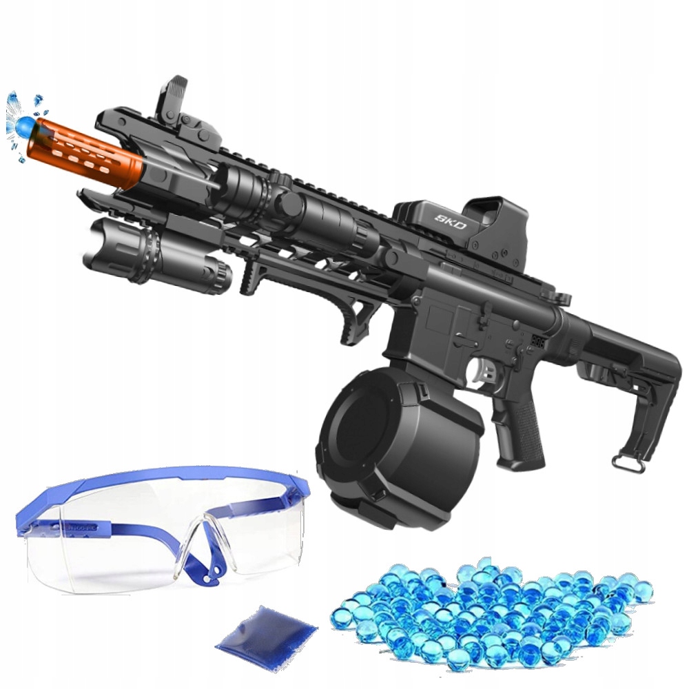 SKD BLASTER PISTOLET NA KULKI ŻELOWE AUTOMAT CS-0911 LASER LATARKA CELOWNIK
