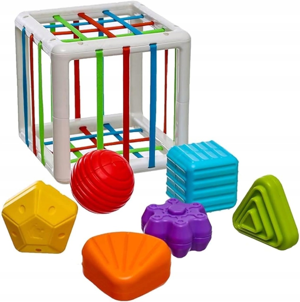 SORTER KLOCKÓW KOLOROWA KOSTKA EDUKACYJNA ZABAWKA /i8