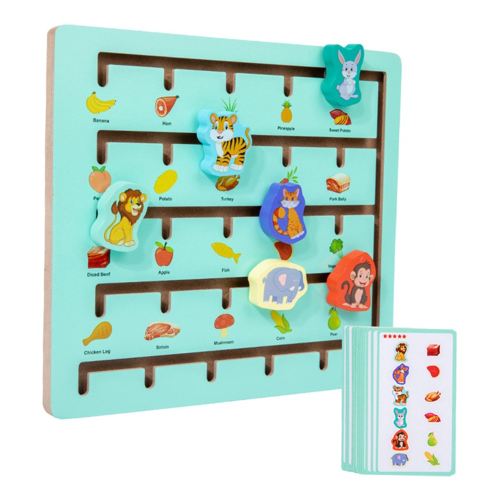 Puzzle Montessori z 30 kartami Łamigłówka Zabawa Edukacyjna zwierzątko