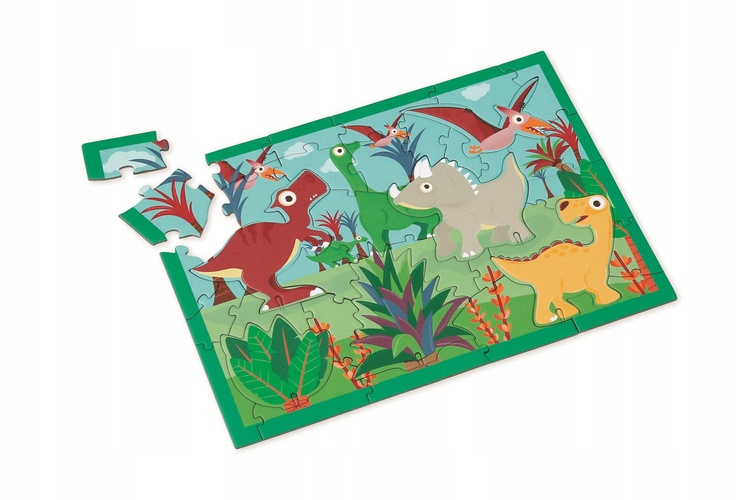 Puzzle 2w1 2D i 3D scenografia Dinozaury Scratch