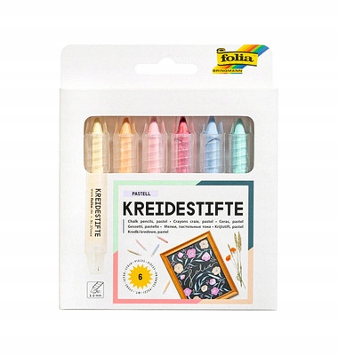 Pisaki kredowe Folia pastelowe 6 sztuk