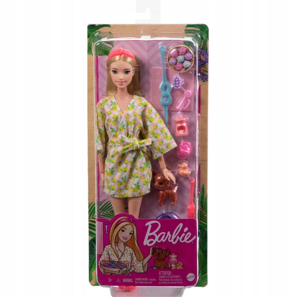 BARBIE RELAKS LALKA W SPA WELLNESS ZABAWKA DLA DZIEWCZYNKI ZESTAW HKT90