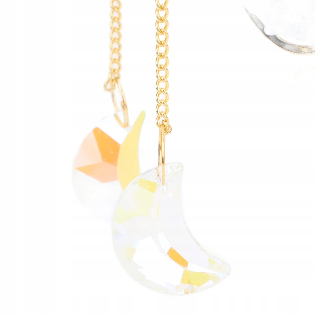 Sun Moon Wind Chimes kolorowe kryształowe wiszące werandy dekoracja 0A