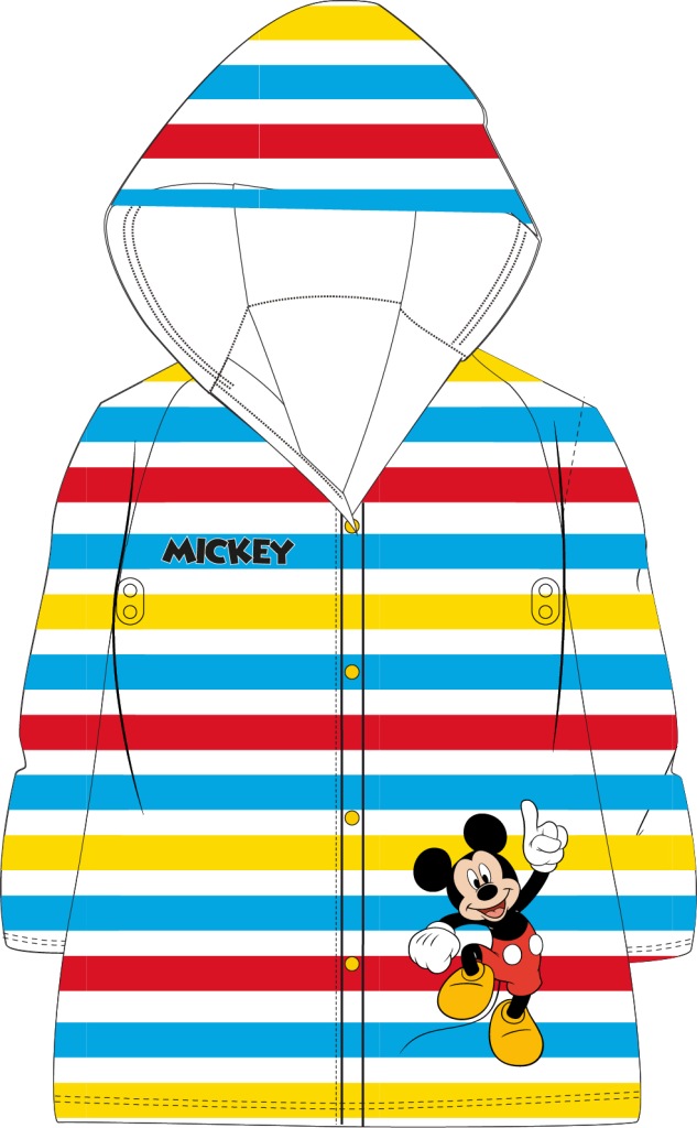 Płaszcz przeciwdeszczowy EplusM Myszka Mickey wielokolorowy 110 z kapturem