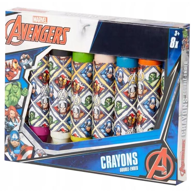Dwustronne kredki świecowe Jumbo 8 szt Avengers