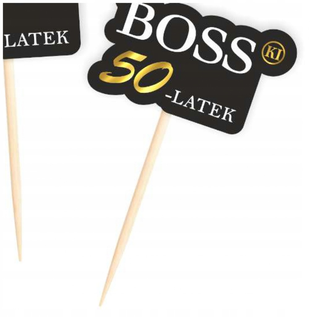 Topper na urodziny BOSSki 50-latek 6 szt.