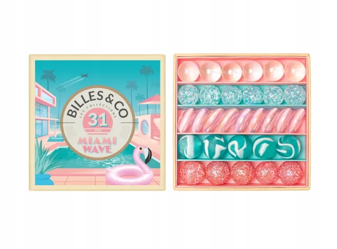 Billes & Co: Szklane kulki MIAMI / BOX 31 el. MINIBOX-16