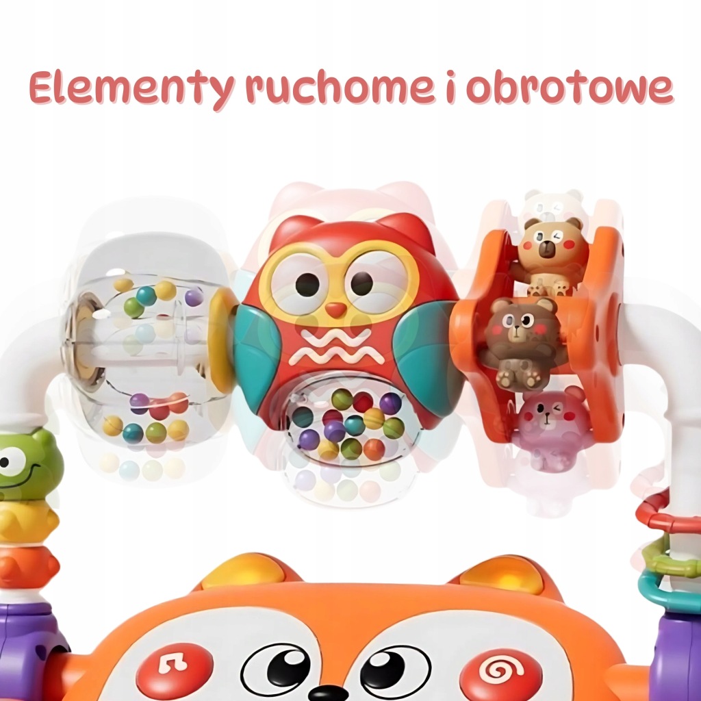 INTERAKTYWNE PIANINKO EDUKACYJNE LISEK ORGANKI LED DŹWIĘK GRZECHOTKI WOOPIE