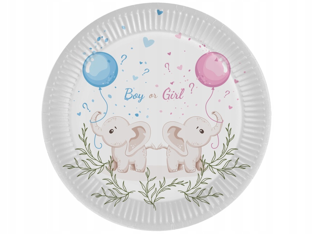 Talerzyki Girl or Boy? 18cm 6szt. Baby Shower