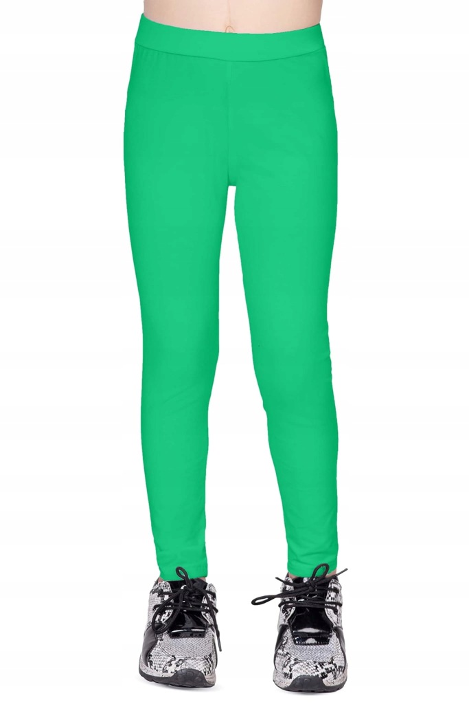 Legginsy New York Style długie klasyczne bawełniane zielone rozmiar 134