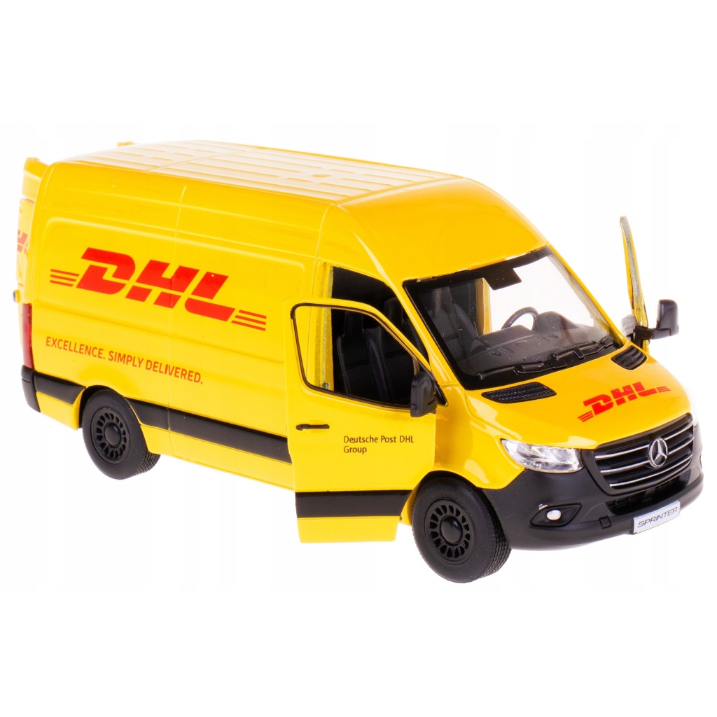 Auto dostawcze Kinsmart KT5429W Mercedes-Benz Sprinter DHL 1:48