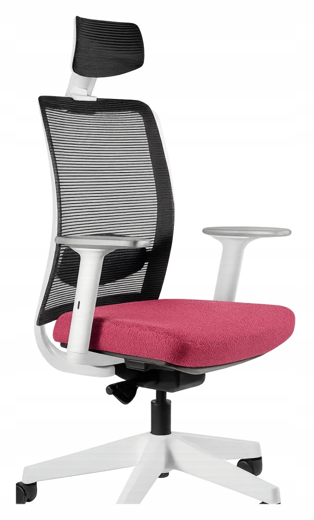 Fotel Biurowy KAYANA 4 Różowy Czarna Siatka Obrotowy Tkanina Ergonomiczny