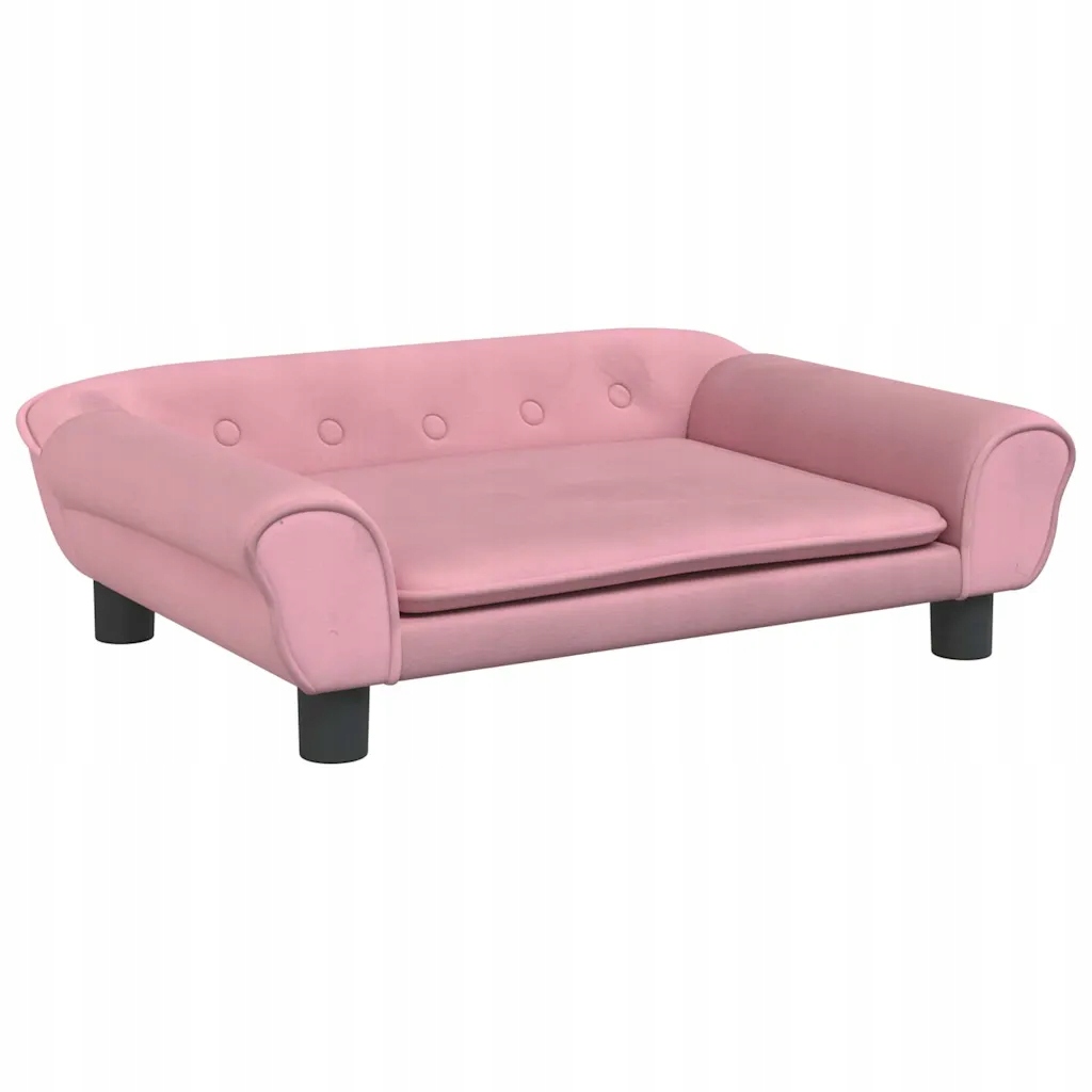 Dziecięca sofa aksamitna różowa 70x45x26 cm