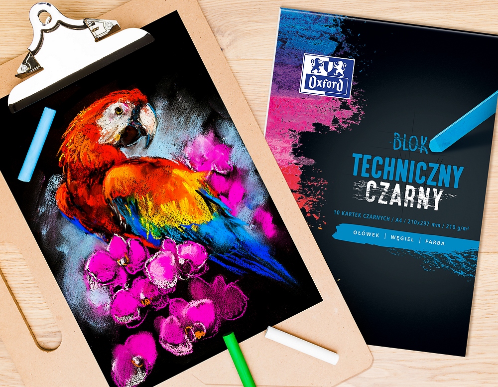 BLOK TECHNICZNY CZARNY A3 10 KARTEK GRUBY KARTON SZTYWNY DEKORACYJNY