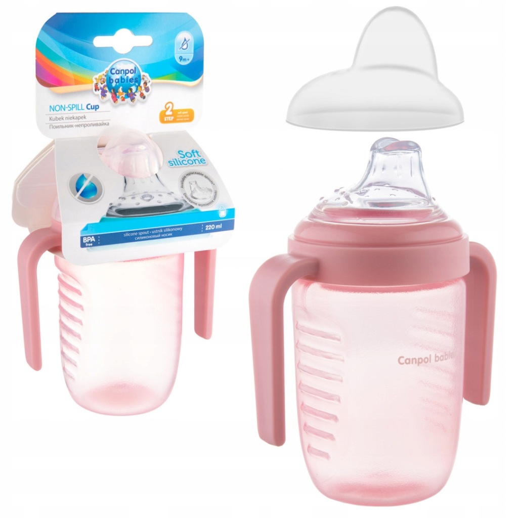 Kubek niekapek Canpol Babies 220 ml różowy