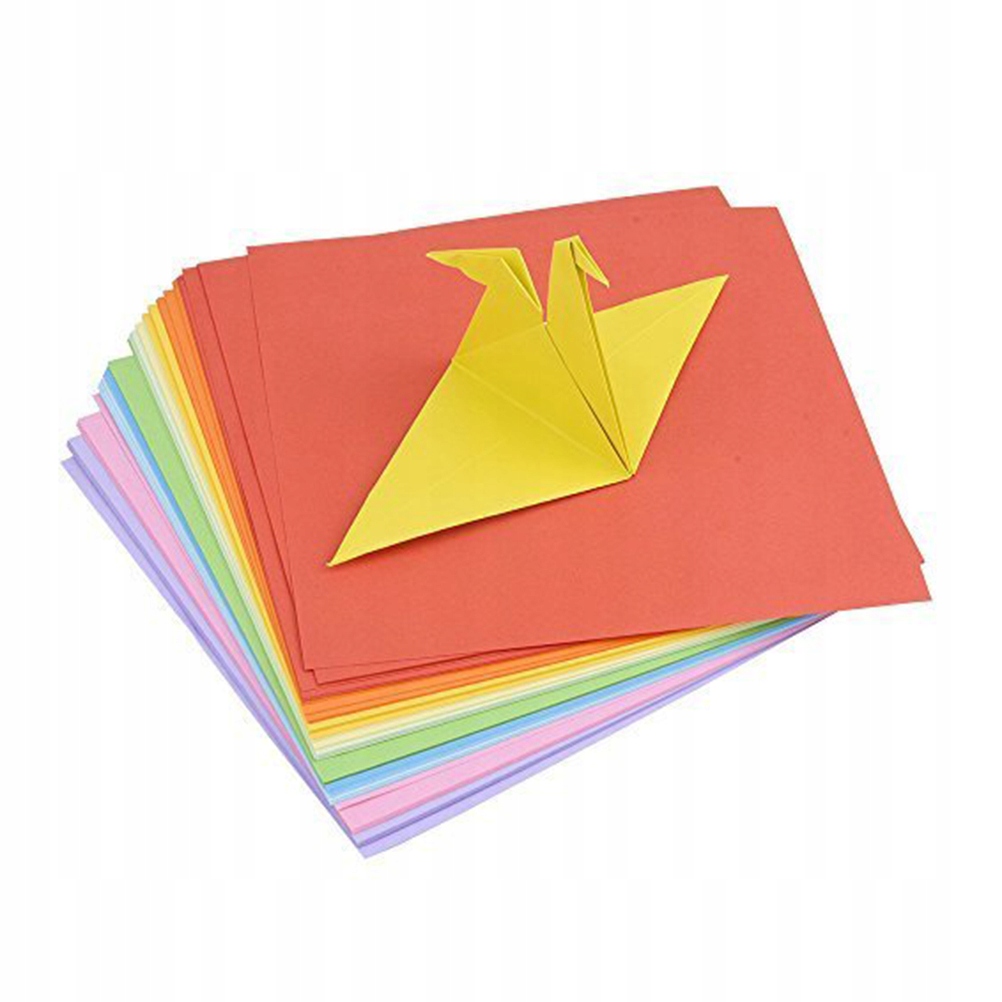 100 SZTUK DWUSTRONNEGO PAPIERU DO ORIGAMI W RÓŻNYCH KOLORACH DO RĘCZNEGO WYKONANIA