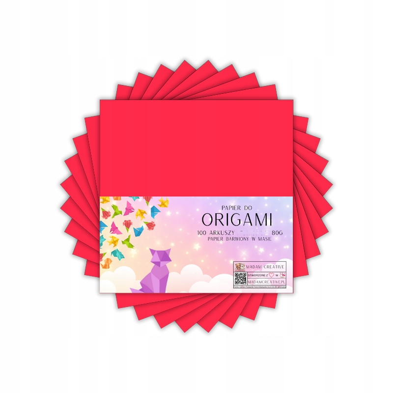 Papier origami 10x10 cm MaDam Creative 100 arkuszy