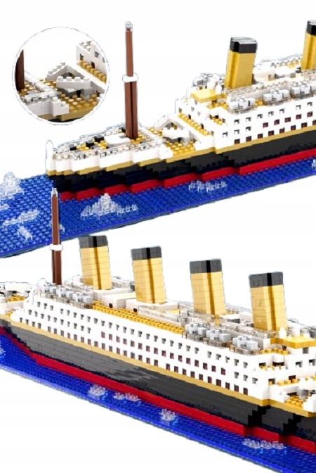 Klocki konstrukcyjne Titanic 1878 el. dla dzieci 9 lat + plastik