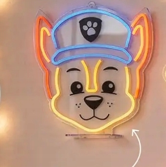 LAMPKA WISZĄCA na Ścianę neon LED na plexi PSI PATROL CHASE