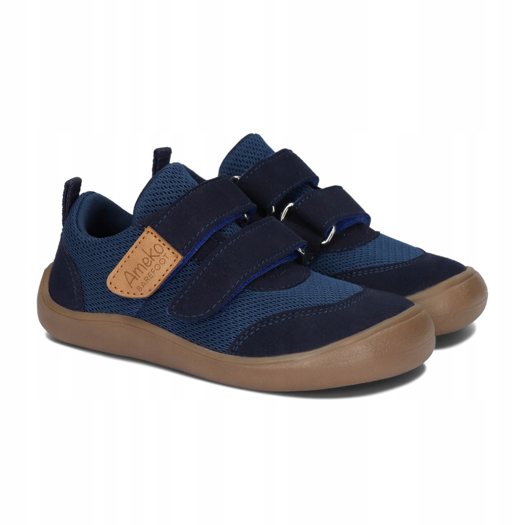 Barefoot trampki dziecięce AMEKO Flax Blue r.23 siateczka rzepy