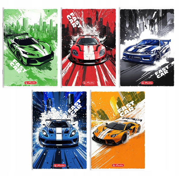 Zeszyt A5 32 kartki w kratkę z marginesem 70g/m2 Fast Car HERLITZ