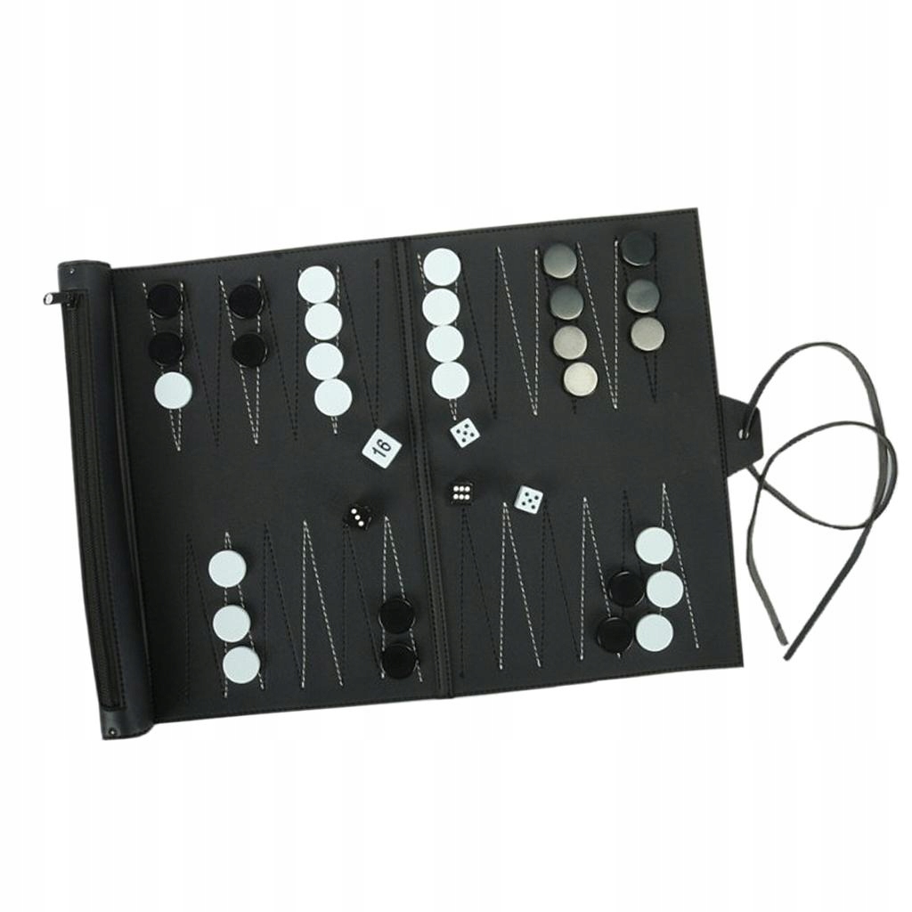 Przenośna Gra Planszowa Backgammon do Gry Rekreacyjnej - Zwijana, Idealna w Podróż i na Zewnątrz