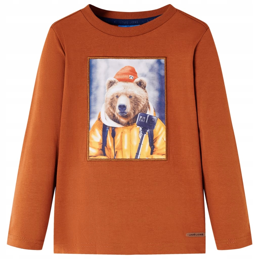 VidaXL Long-sleeved T-shirt for children, palony orange, 116