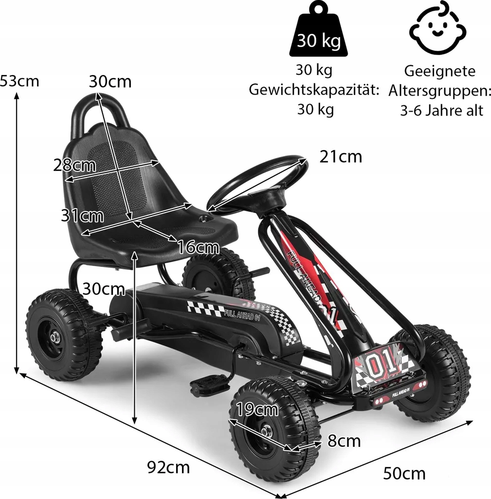 Gokart na pedały Costway