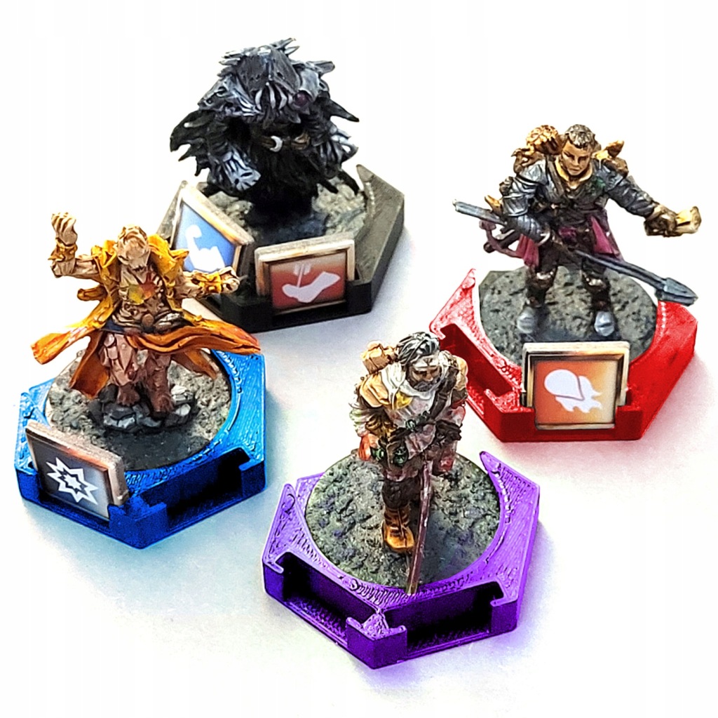 Gra planszowa Gloomhaven podstawki pod postacie MIX KOLORÓW 4szt
