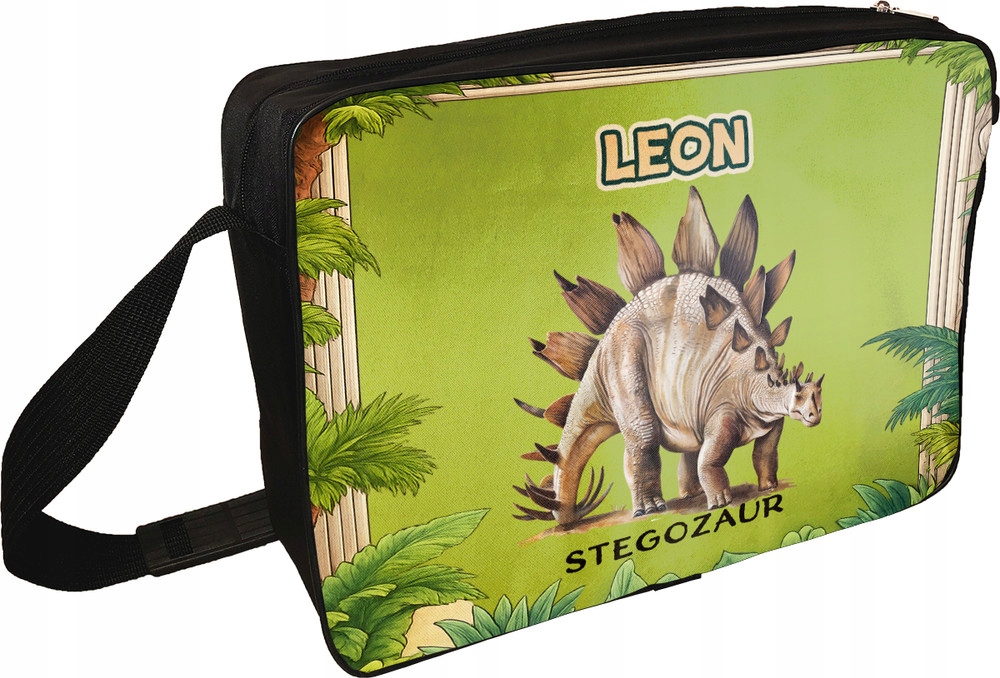 Torba na ramię Dinozaury Stegozaur z imieniem dziecka