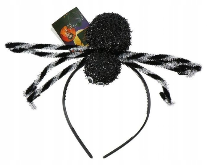 OPASKA NA GŁOWĘ - HALLOWEEN - PAJĄK - CZARNA - PRZYJĘCIE - ZABAWA