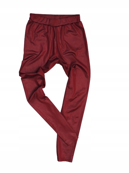 Italy - połyskujące bordowe legginsy , kieszonka r 164