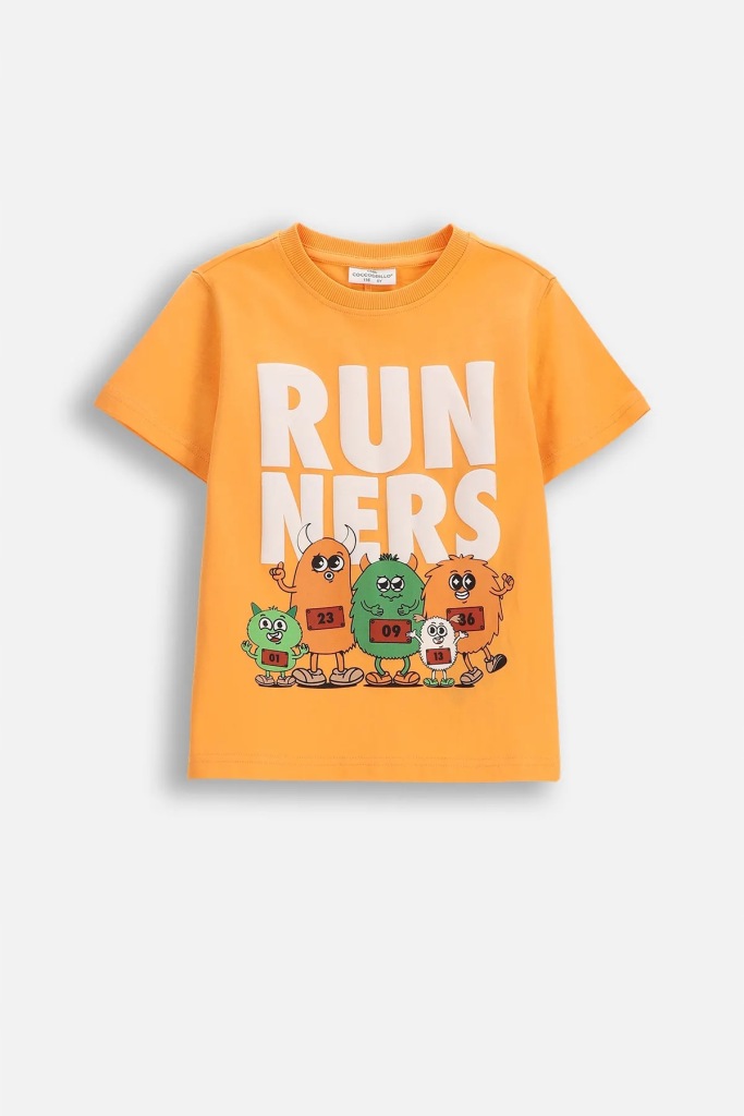 Coccodrillo t-shirt dziecięcy pomarańczowy bawełna rozmiar 92