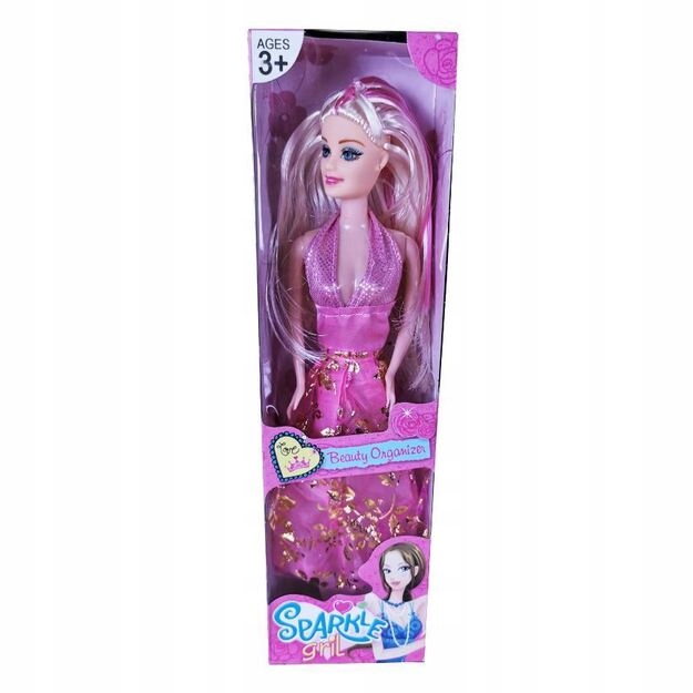 LALKA SPARKLE GIRL W SUKIENCE RÓŻOWEJ RÓŻOWE PASEMKA