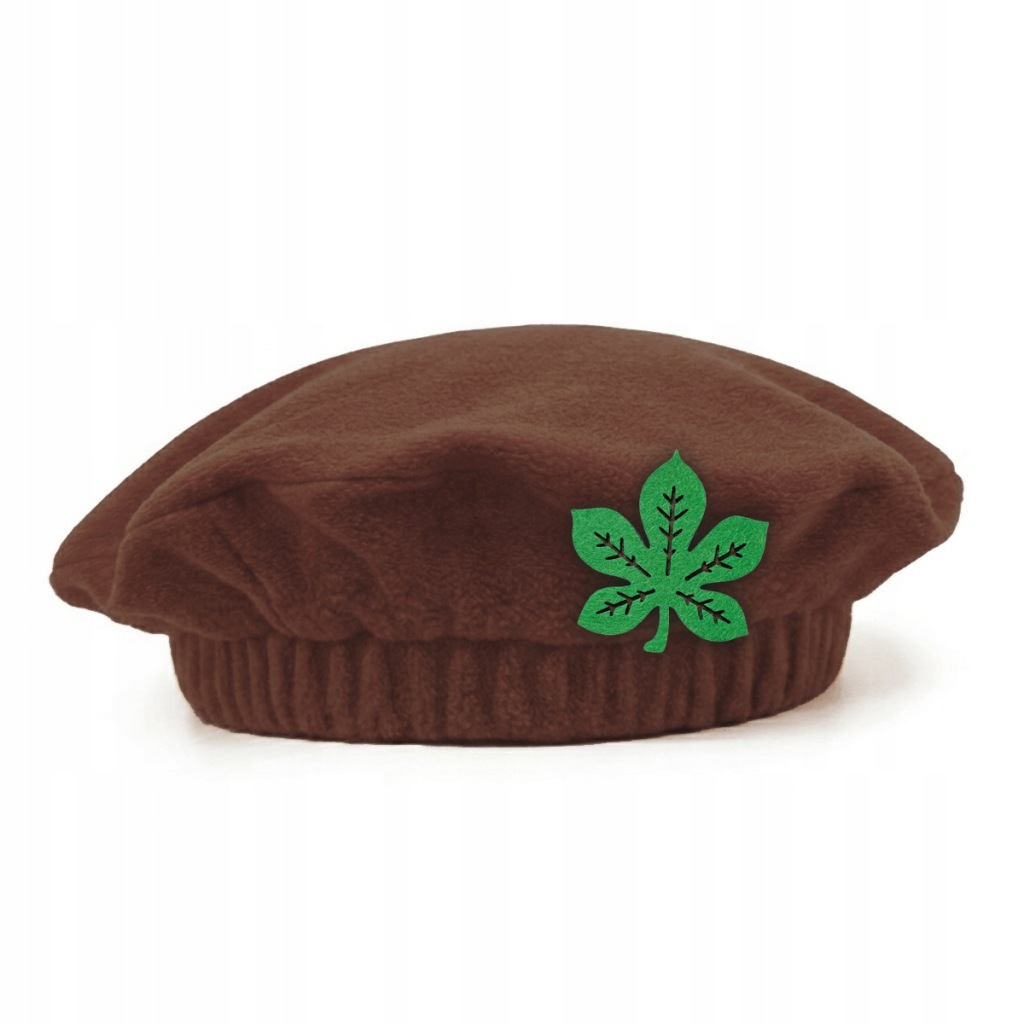 BERET LIŚĆ KASZTANOWCA POLAR BRĄZOWY