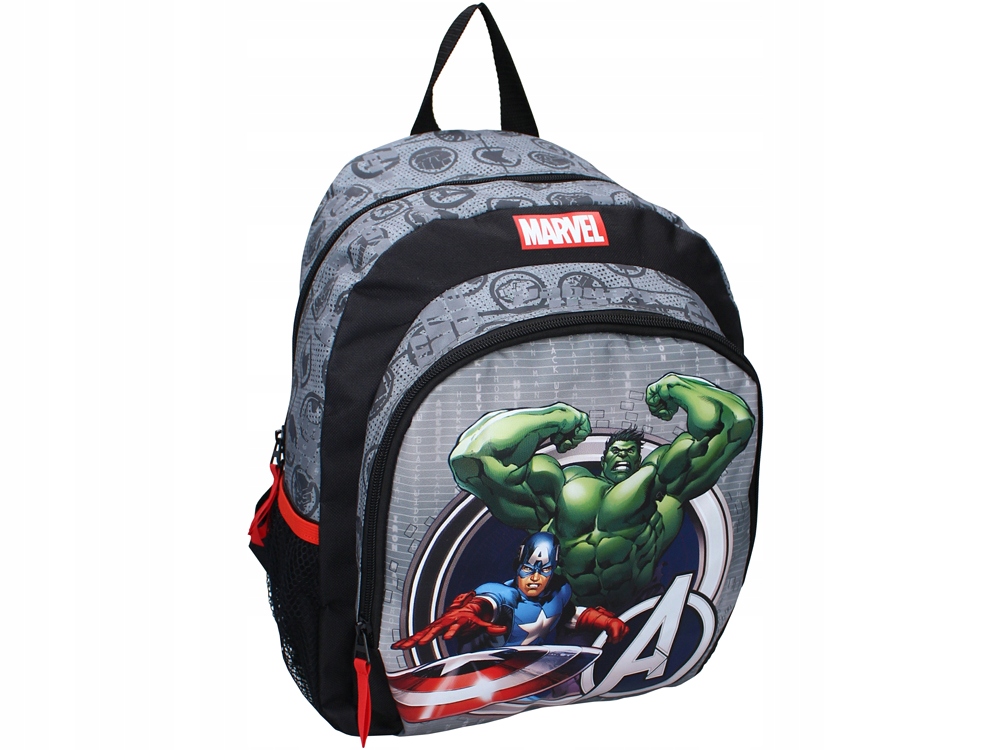 Plecak przedszkolny Vadobag wielokomorowy Avengers szaro-srebrny