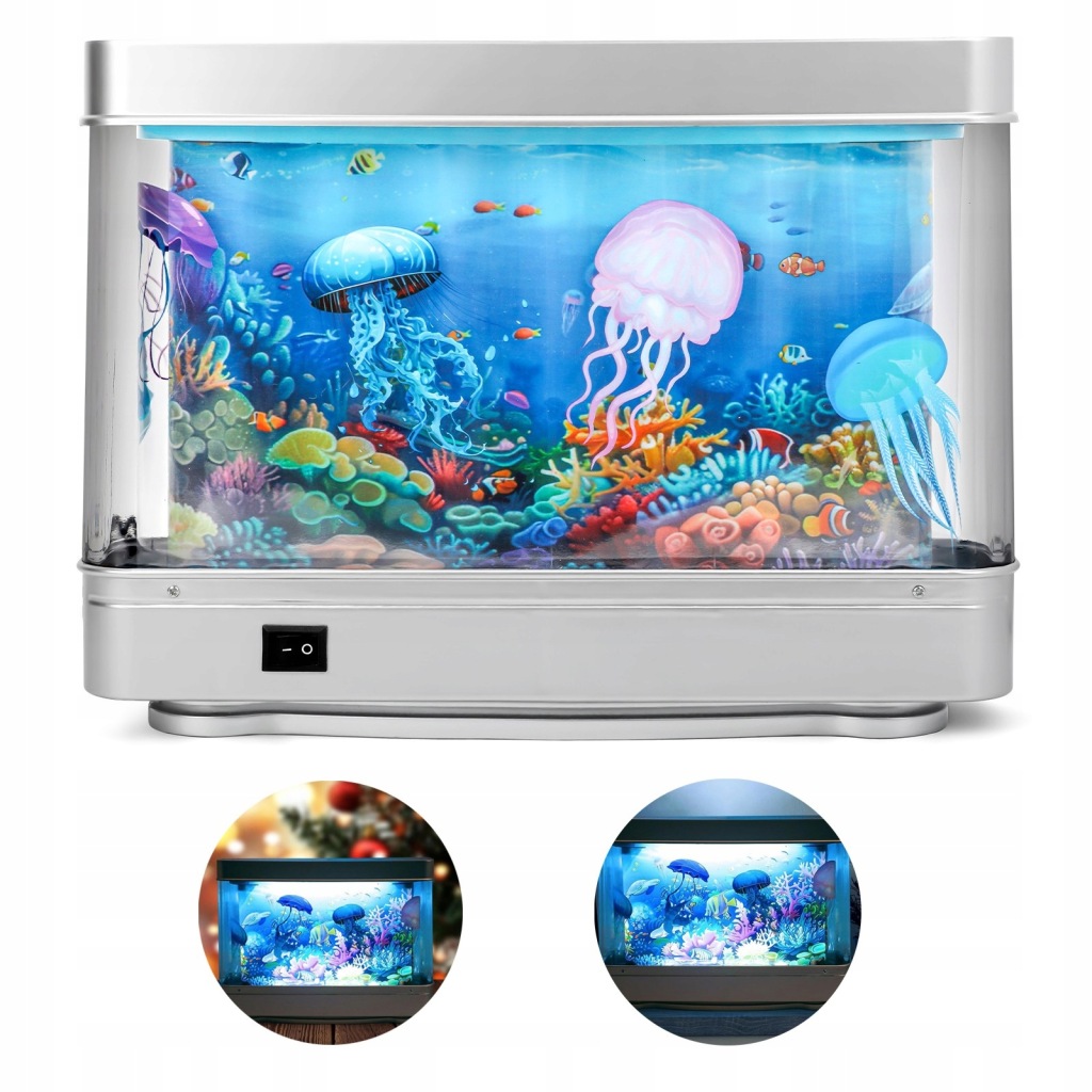 LAMPKA NOCNA DLA DZIECI AKWARIUM LED SZTUCZNE RYBY PŁYWAJĄCE 3D DO POKOJU PRZY ŁÓŻKU