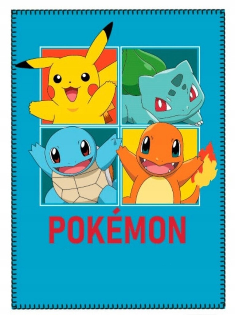 Kocyk Pokemon Pikachu pokemony 100x140 koc narzuta dla dziecka pled ciepły