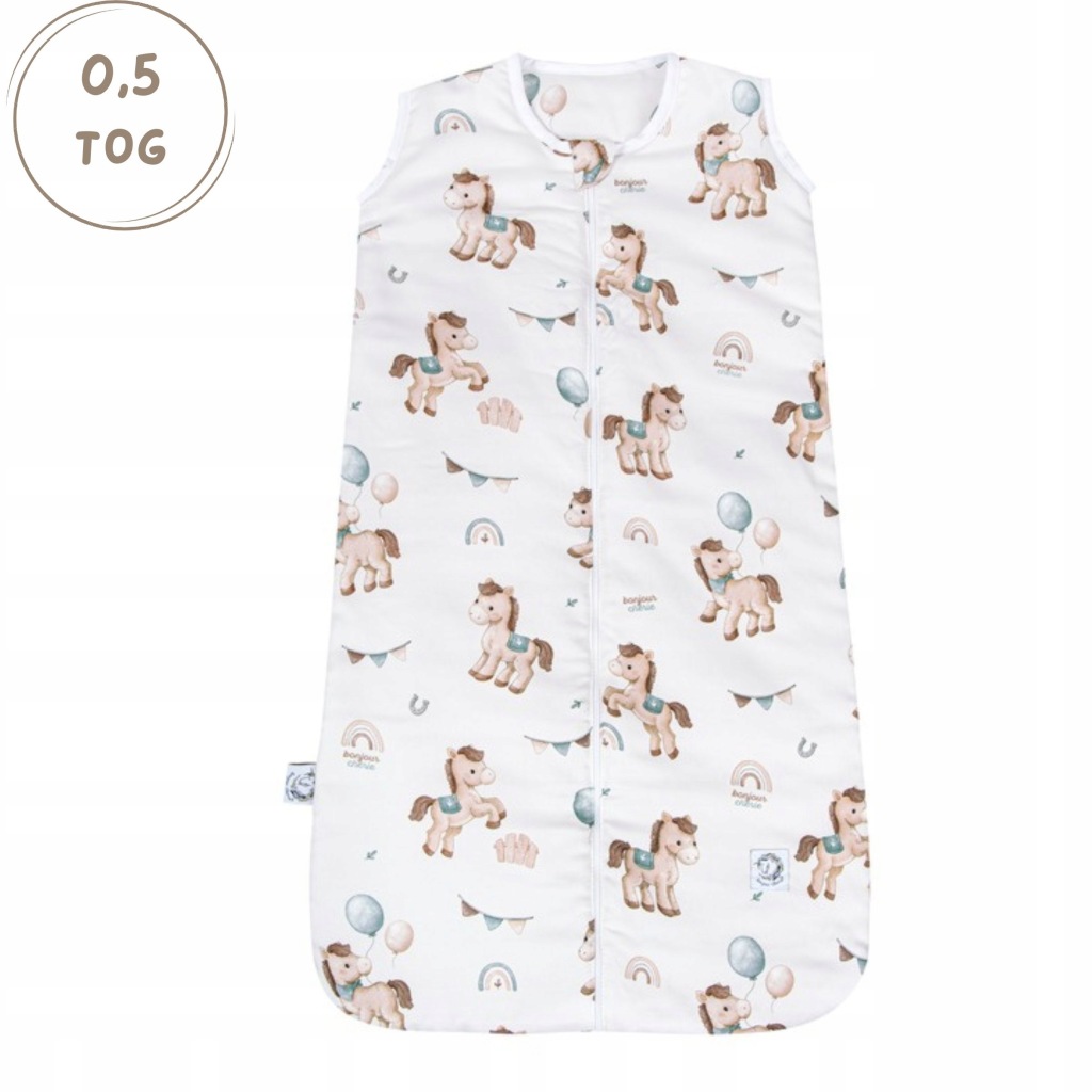 Śpiworek niemowlęcy do spania bambus 3-12 M Koniki Bonjour Cherie TOG 0,5